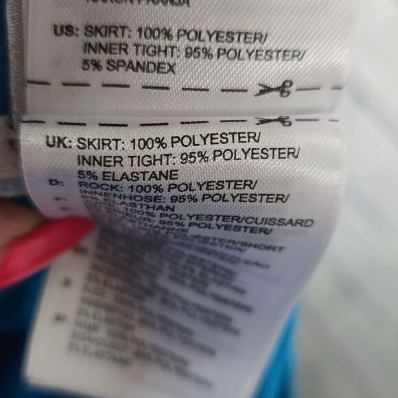 Adidas Women's Climacool Golf Tennis Skort Sporty Skirt Solar Blue Knit Short - Picture 9 of 10